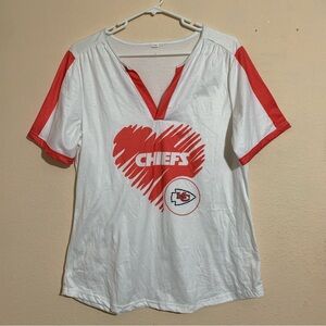 KANSAS CITY CHIEFS Pullover Shirt Women’s Top Tee Short Sleeve White